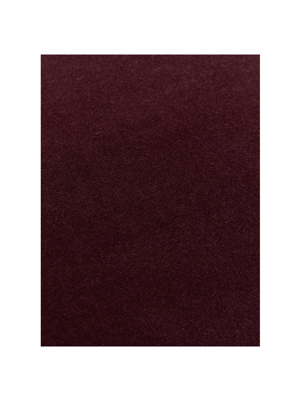 Einfarbige Samt-Kissenhülle Dana in Burgund, 100% Baumwollsamt, Burgund, B 30 x L 50 cm