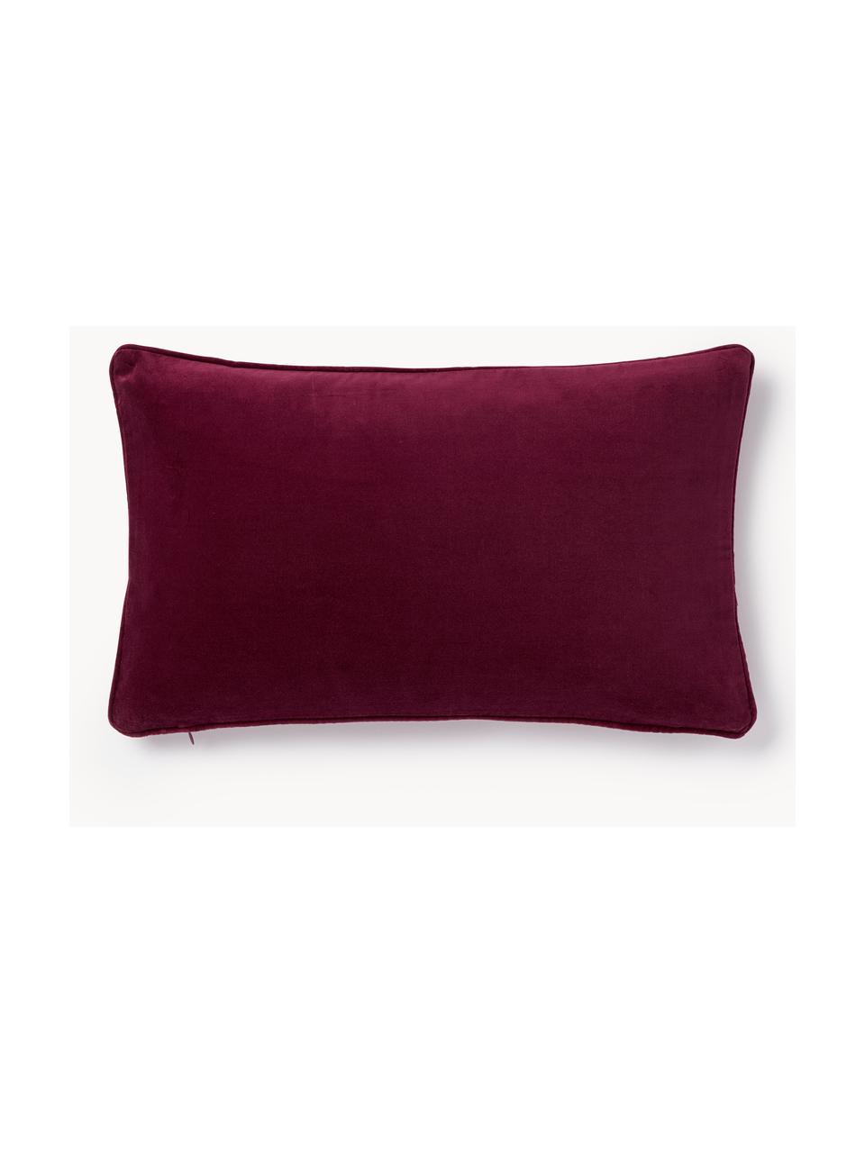 Samt-Kissenhülle Dana, 100 % Baumwollsamt, Pflaume, B 30 x L 50 cm
