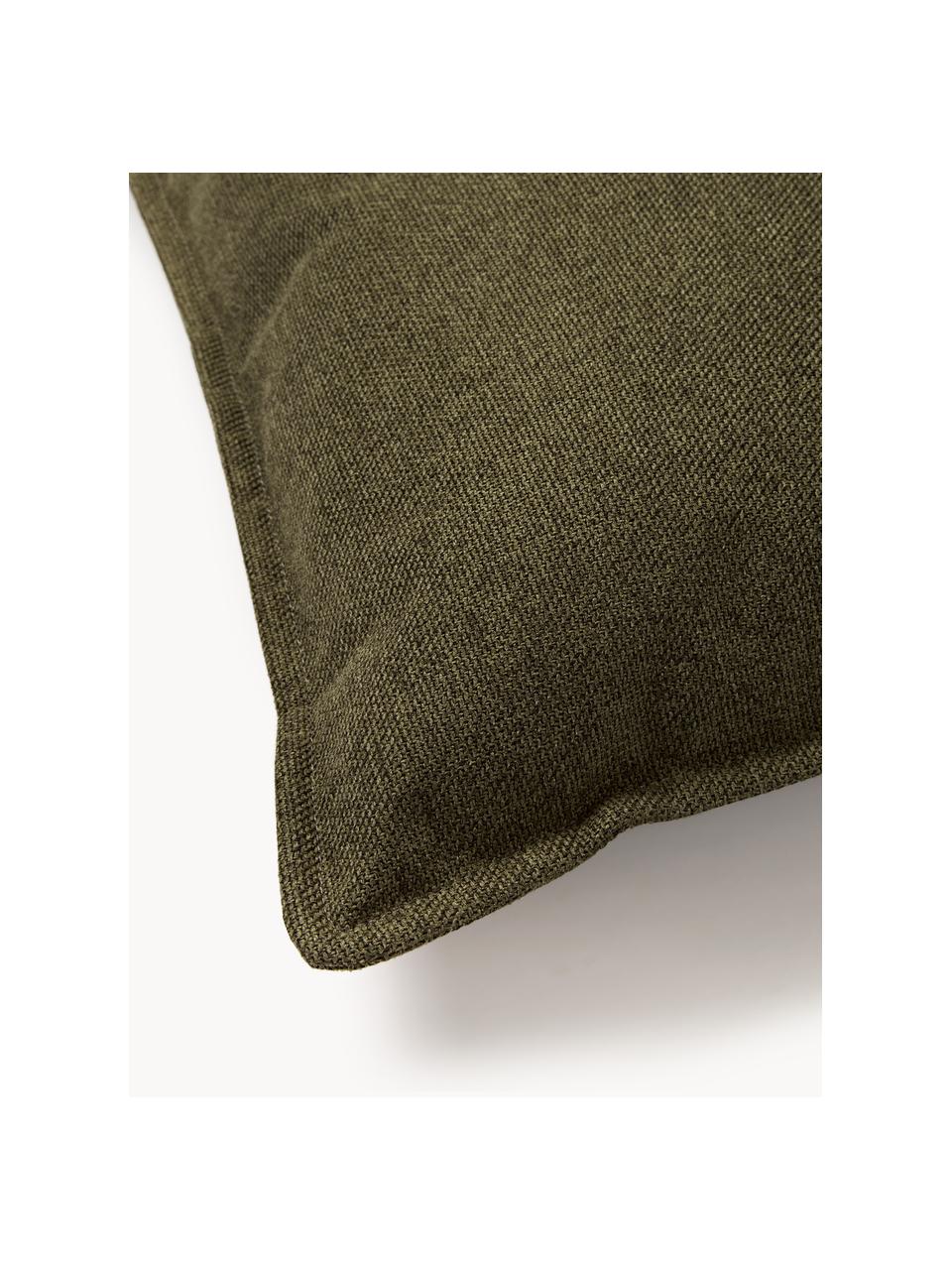 Bankkussen Lennon, Bekleding: 100% polyester, Geweven stof olijfgroen, B 50 x L 80 cm