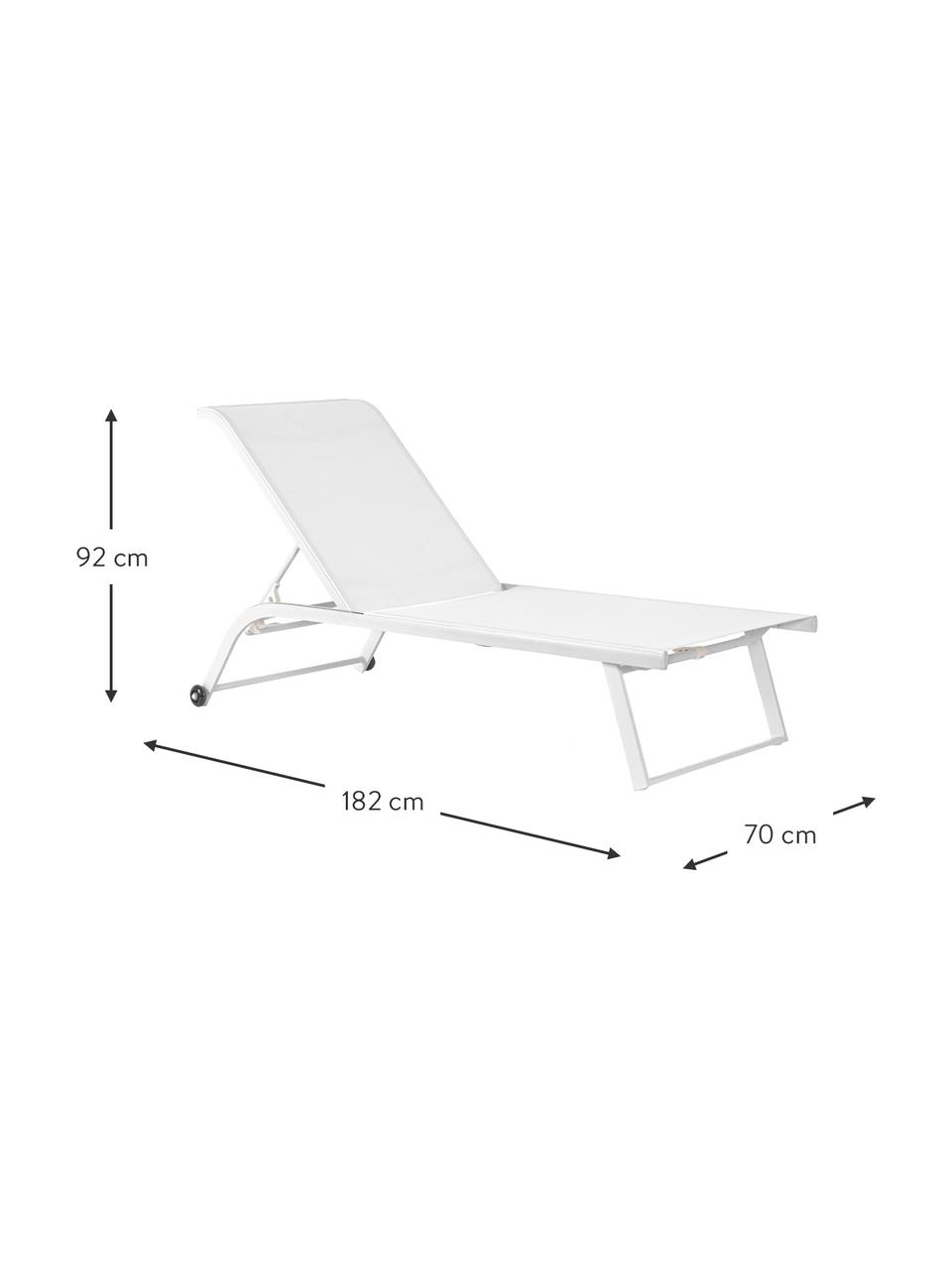 Záhradné ležadlo s kolieskami Taylor, Biela, Š 70 x D 182 cm