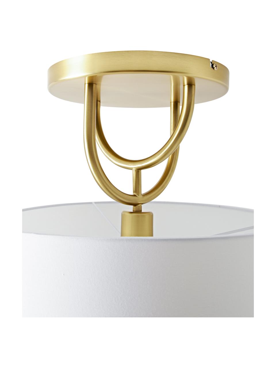 Plafonnier Gianna, Blanc cassé, laiton, Ø 40 x haut. 41 cm