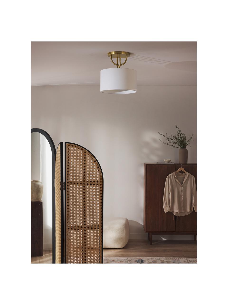 Stropná lampa Gianna, Lomená biela, mosadzné odtiene, Ø 40 x V 41 cm