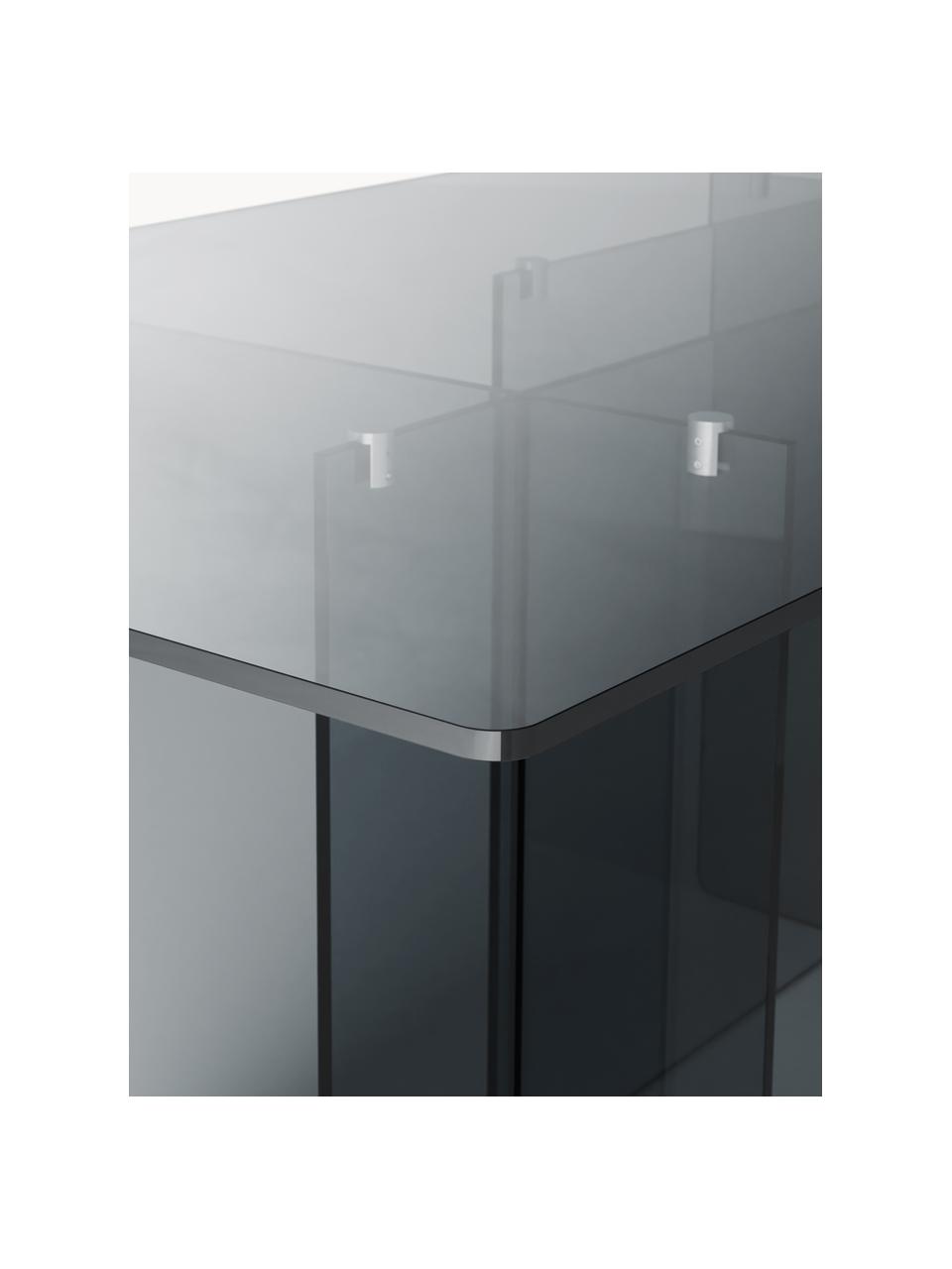 Glas-Esstisch Anouk, 180 x 90 cm, Glas, Grau, transparent, B 180 x T 90 cm