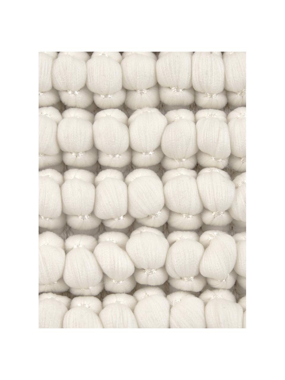 Housse de coussin avec petites boules de tissu 45x45 blanc crème Iona, Blanc crème, larg. 45 x long. 45 cm