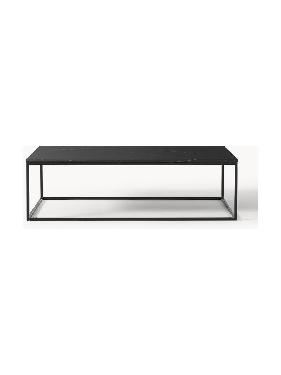 Mesa de centro grande de mármol Alys, Tablero: mármol, Estructura: metal con pintura en polv, Mármol negro, An 120 x F 75 cm