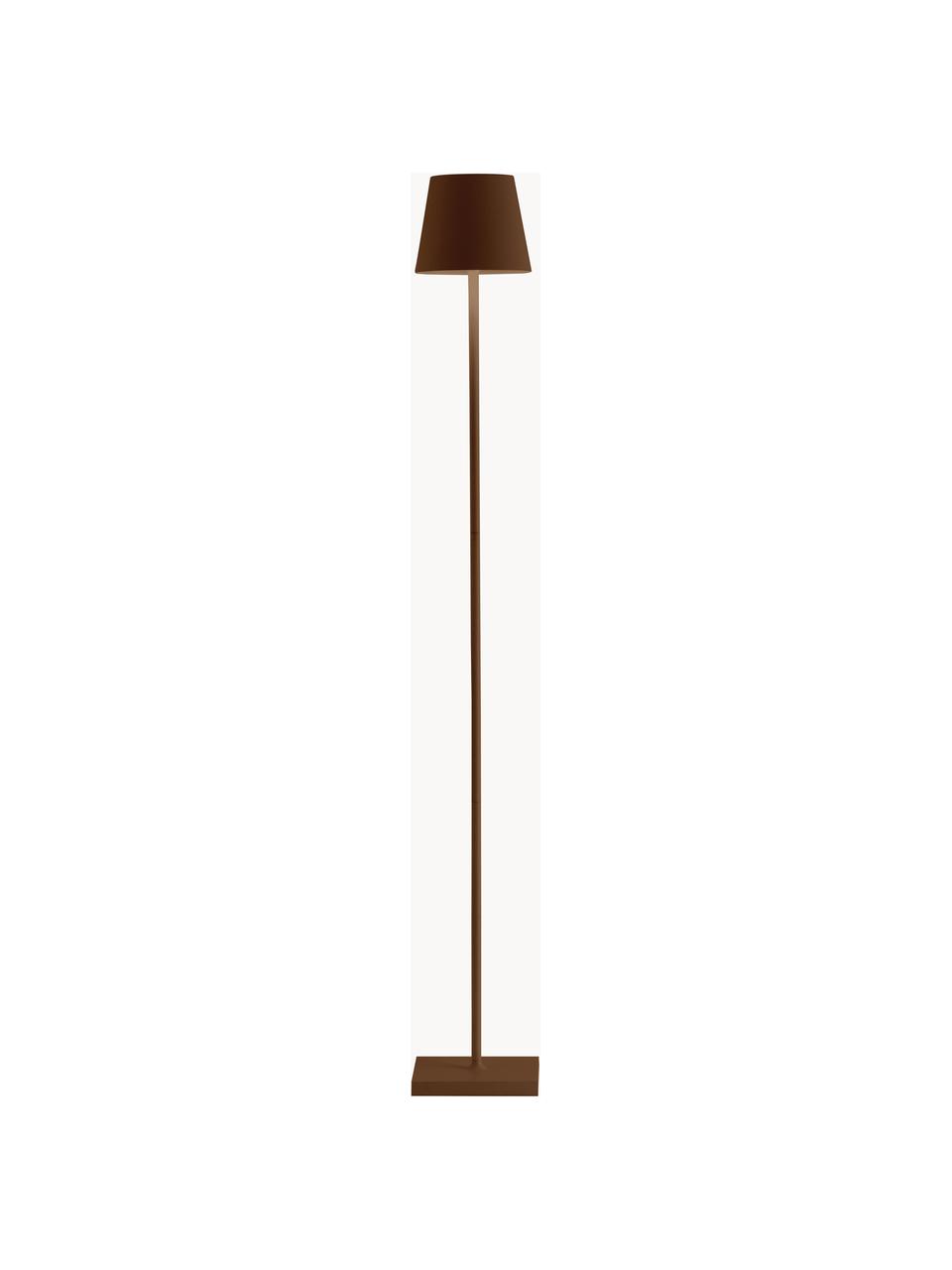 Kleine dimmbare LED-Stehlampe Poldina, höhenverstellbar, Dunkelbraun, matt, H 122 cm