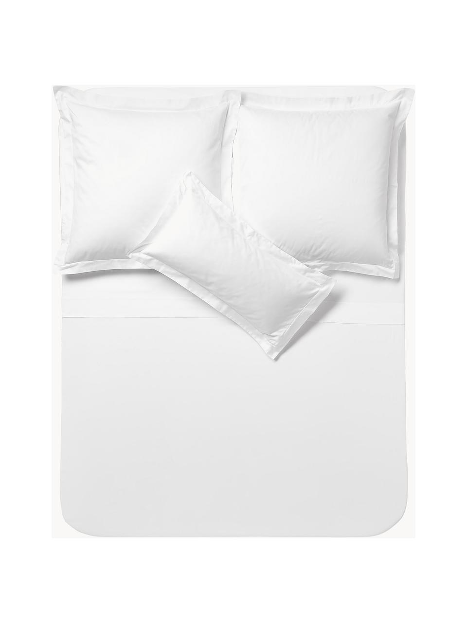 Baumwollsatin-Betttuch Premium, Webart: Satin Fadendichte 500 TC,, Weiss, B 240 x L 280 cm