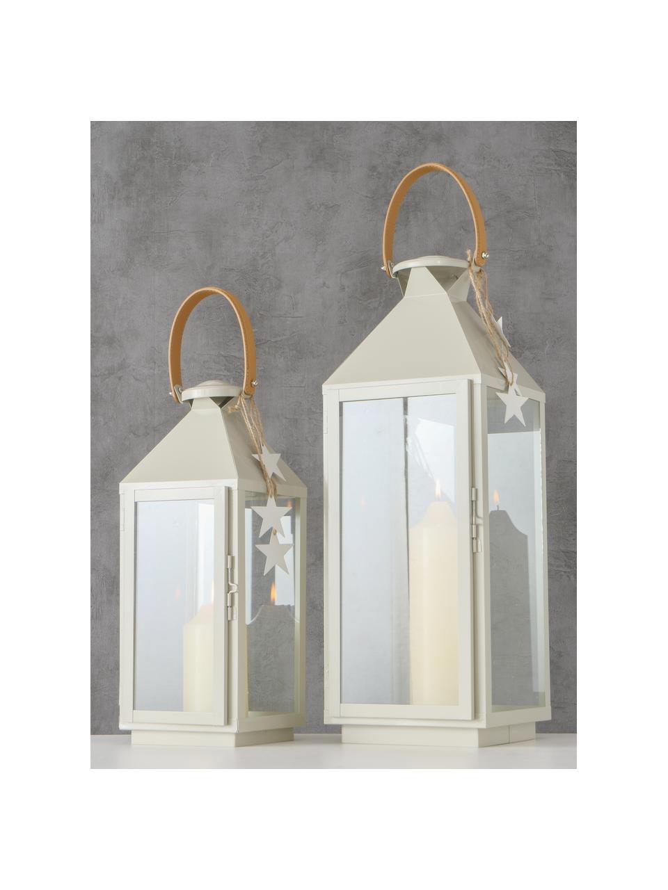 Súprava lampášov Amalie, 2 diely, Lomená biela