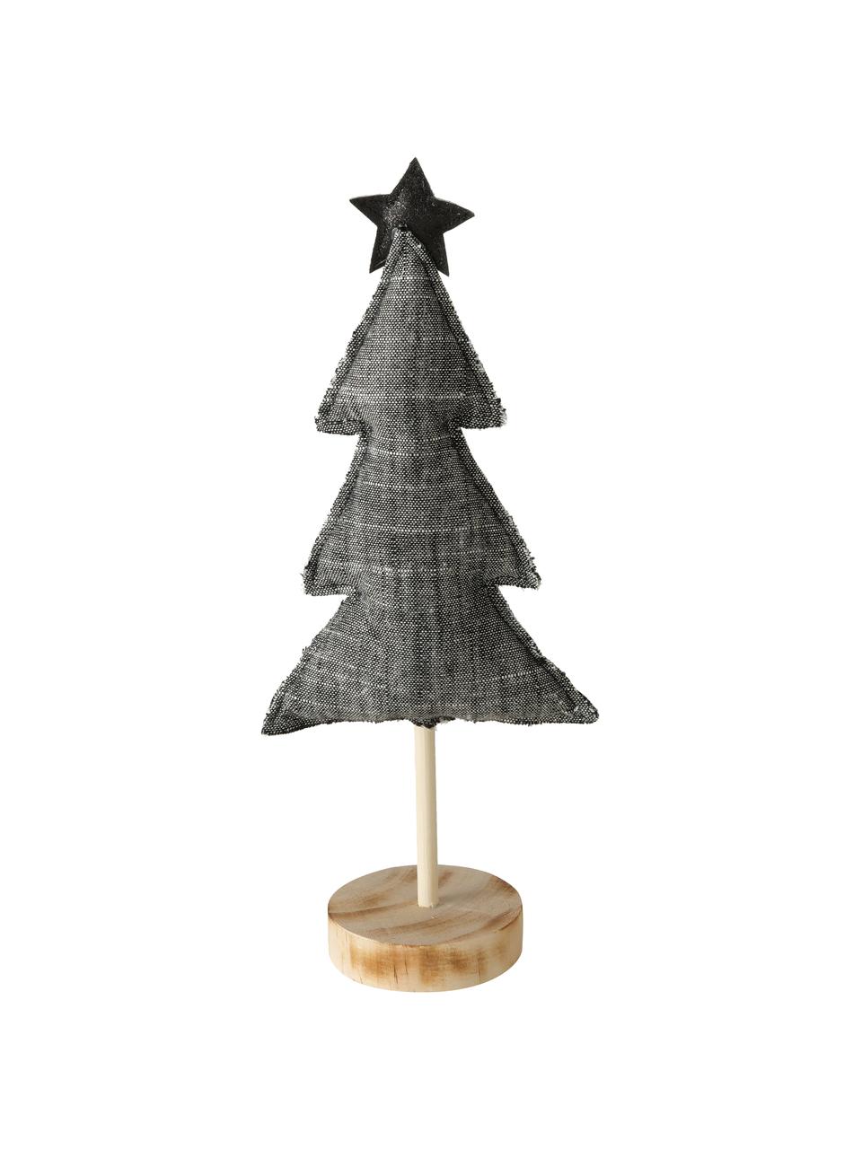 Deko-Weihnachtsbäume-Set Skagen, 4-tlg., Füße: Scheinkastanie, Grau, Schwarz, Weiß, Helles Holz, B 13 x H 32 cm