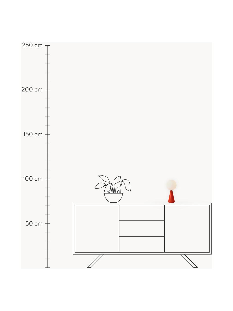 Malá stolní lampa Bilia, ručně vyrobená, Bílá, červená, Ø 12 cm, V 26 cm