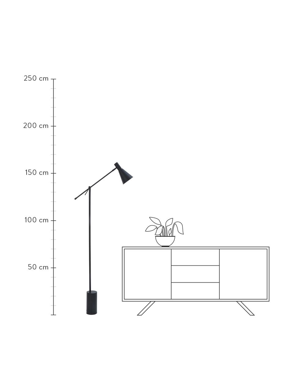 Lampa na čtení Sia, Černá, Š 60 cm, V 162 cm