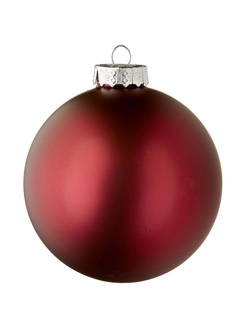Bolas de Navidad Lorene, 4 uds., Rojo, Ø 10 cm