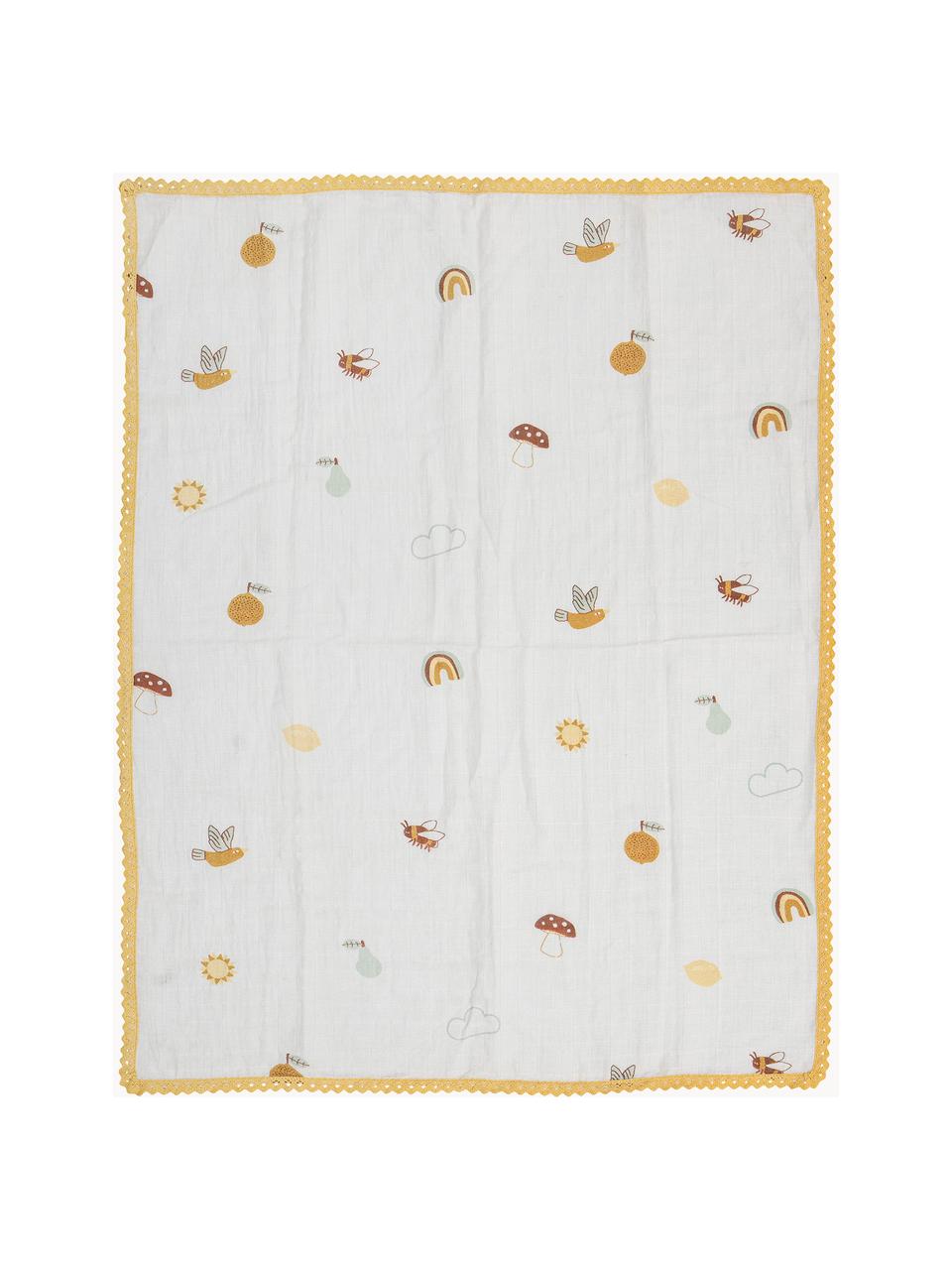 Couverture bébé Agnès, 80 % coton, 20 % polyester, Blanc, multicolore, larg. 80 x long. 100 cm