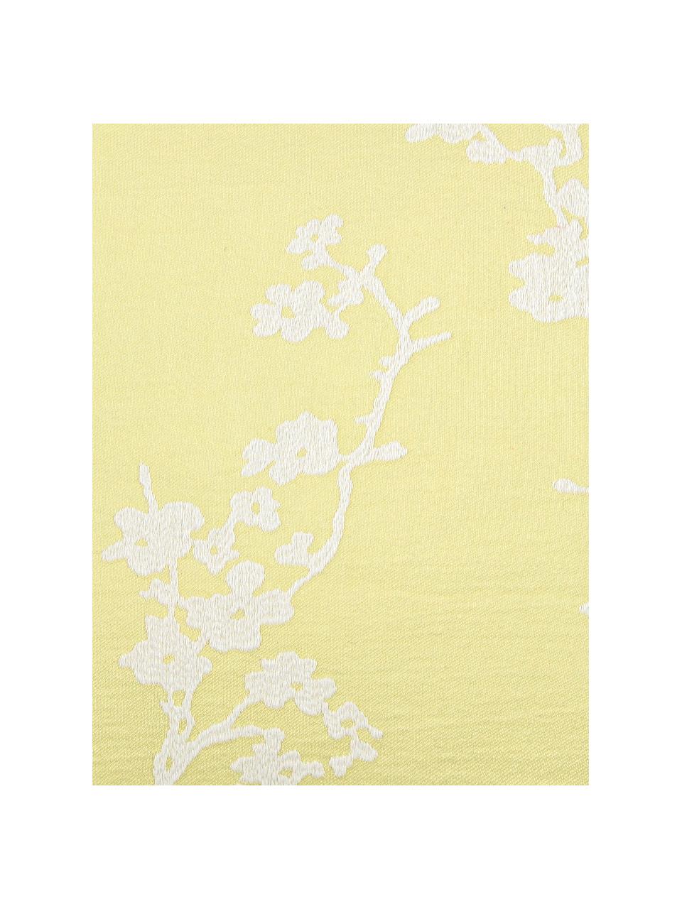 Housse de coussin décoratif Jasmin, Jaune, blanc