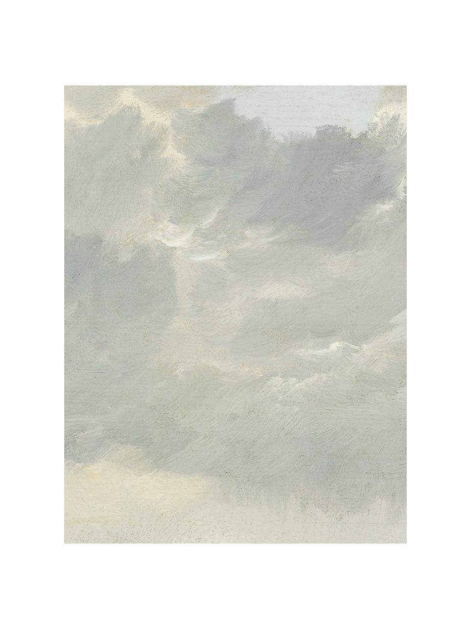 Carta da parati Golden Age Clouds, Tessuto non tessuto, ecologico e biodegradabile, Grigio, beige opaco, Larg. 292 x Alt. 280 cm