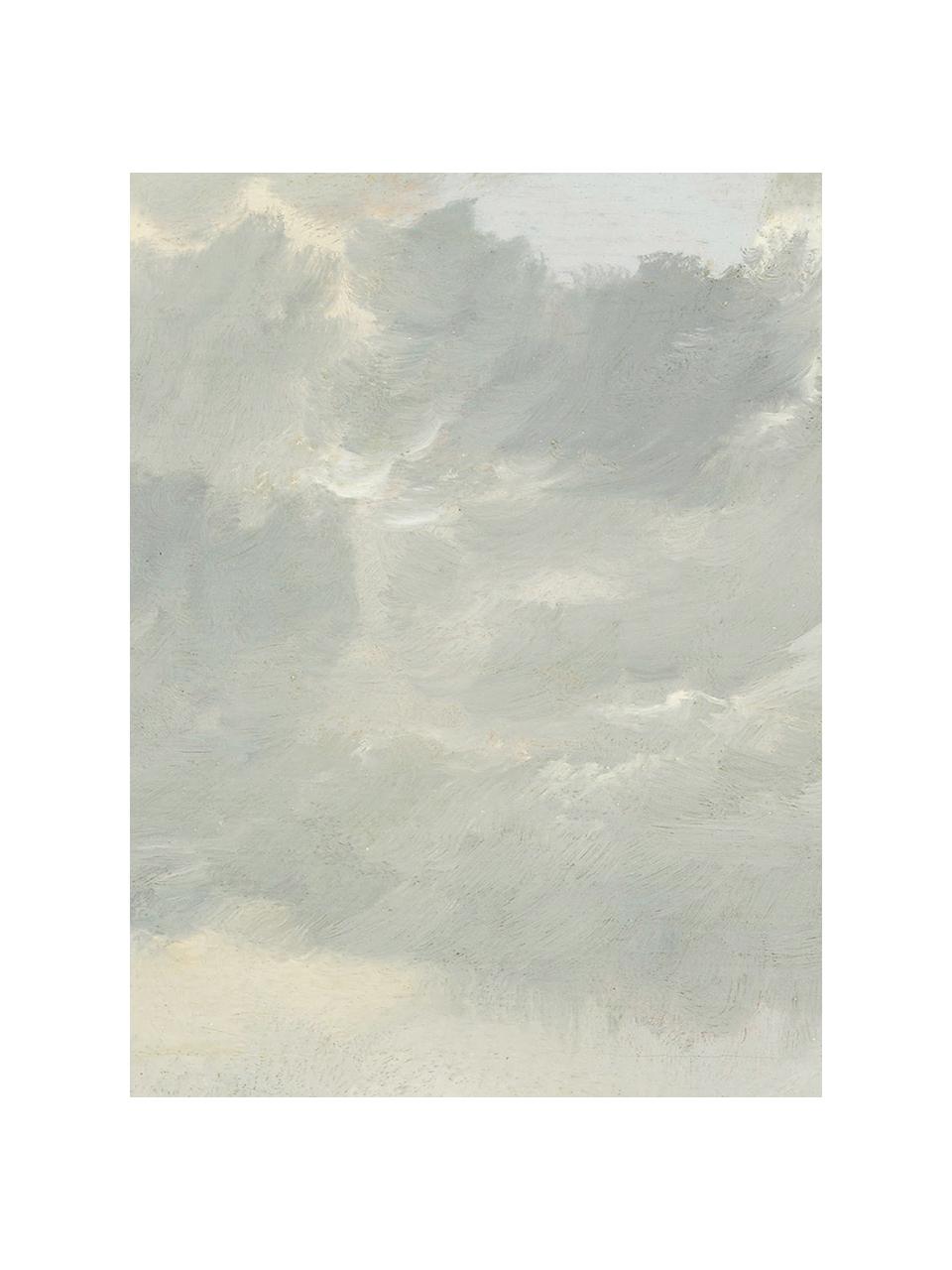 Carta da parati Golden Age Clouds, Tessuto non tessuto, ecologico e biodegradabile, Grigio, beige opaco, Larg. 292 x Alt. 280 cm