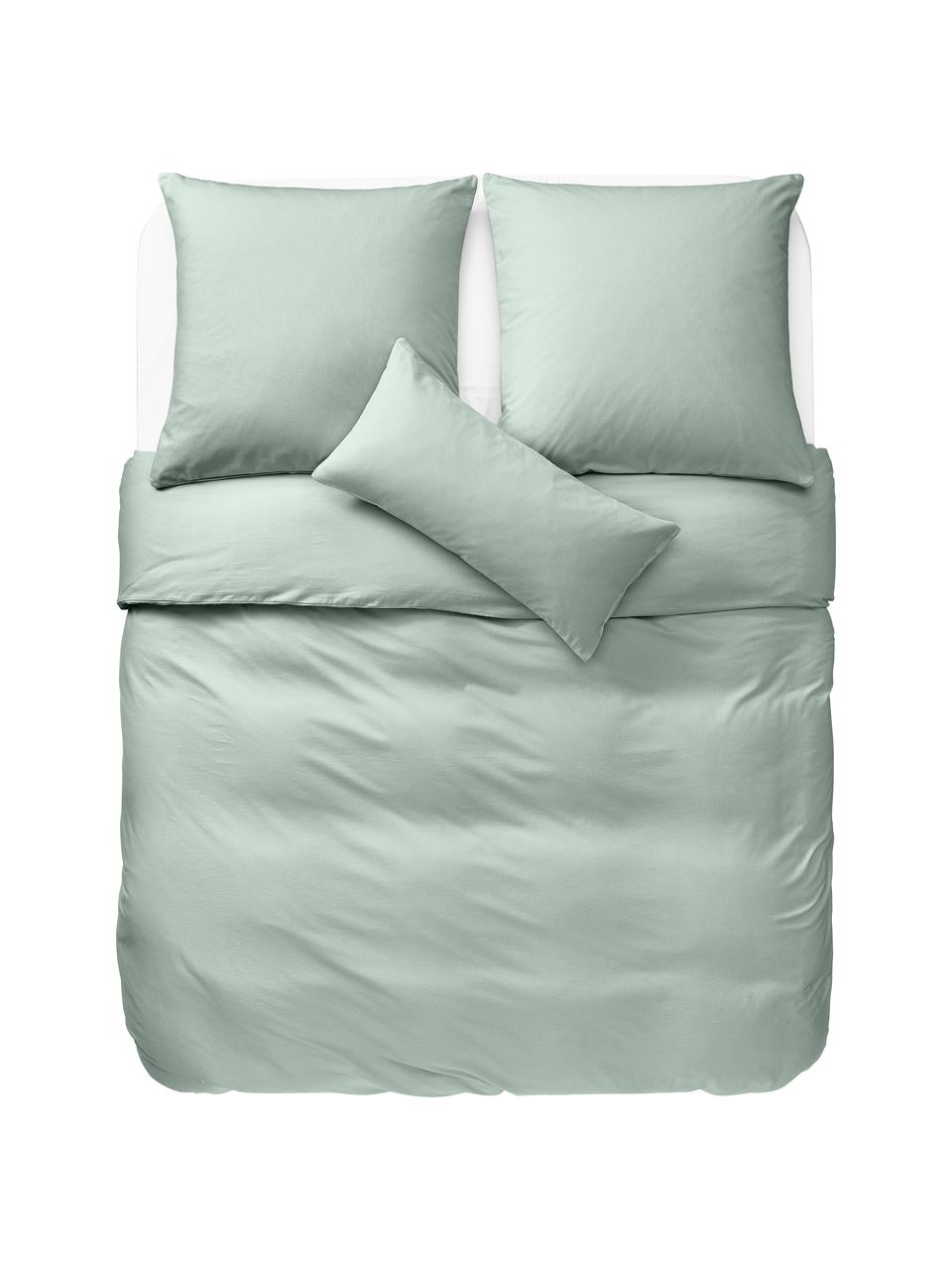 Flanell-Bettdeckenbezug Biba aus Baumwolle in Salbeigrün, Webart: Flanell Flanell ist ein k, Salbeigrün, B 200 x L 200 cm