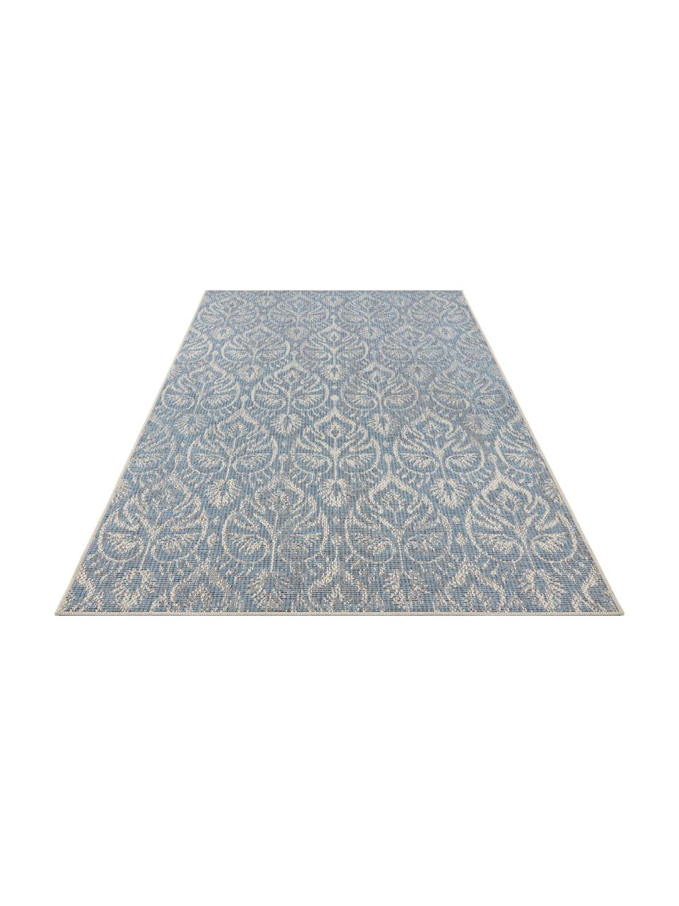 Design In- & Outdoor-Teppich Choy mit grafischem Muster, 100% Polypropylen, Hellblau, Beige, B 200 x L 290 cm (Größe L)