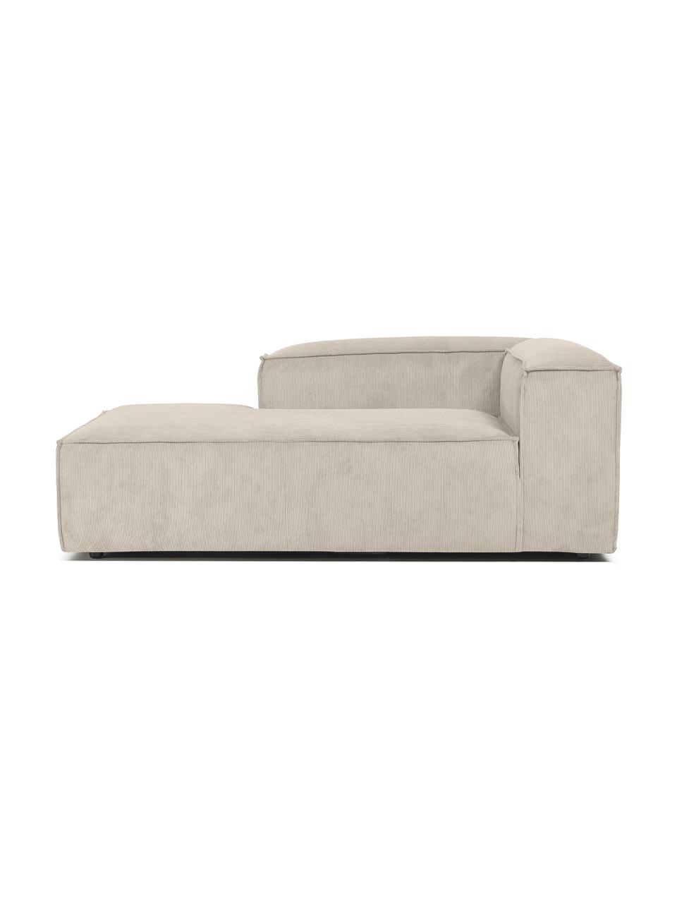Diván sofá de pana Lennon, Tapizado: pana (92% poliéster, 8% p, Estructura: madera maciza, madera con, Patas: plástico, Pana beige, An 120 x F 180 cm, chaise longue izquierda