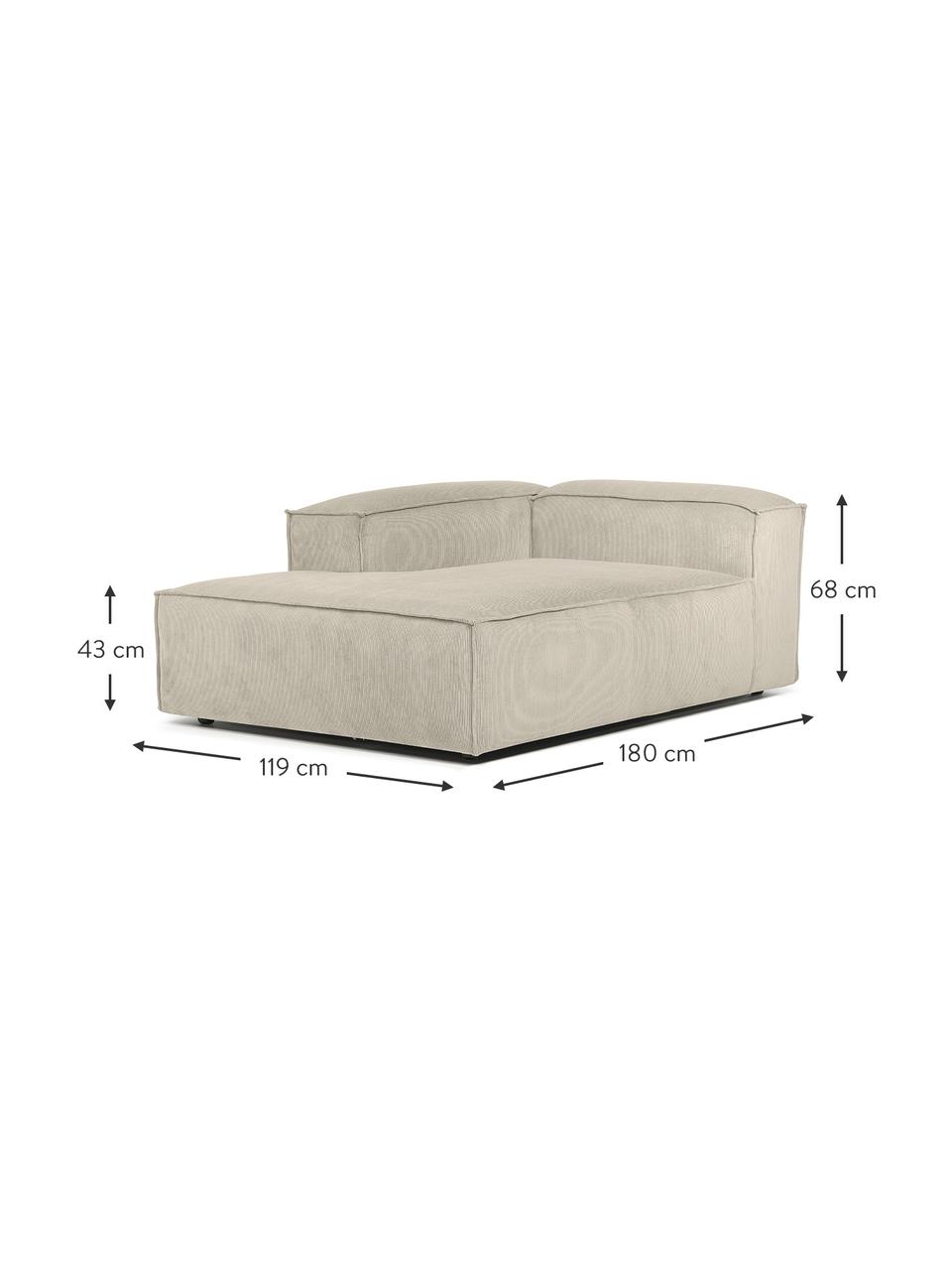 Pohovkový rohový modul z manšestru Lennon, Béžová, Š 119 cm, H 180 cm, levé rohové provedení