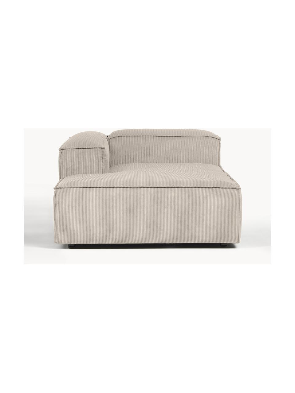 Diván sofá de pana Lennon, Tapizado: pana (92% poliéster, 8% p, Estructura: madera de pino maciza, ma, Patas: plástico, Pana beige claro, An 119 x F 180 cm, chaise longue izquierda