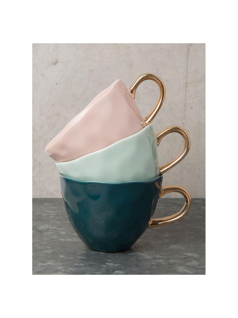 Tasse Good Morning in Rosa, Steingut, Hellrosa, Ø 11 x H 8 cm, 350 ml