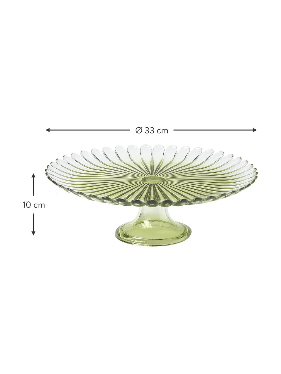 Alzata per dolci in vetro Verde, Vetro, Verde, Ø 33 x Alt. 10 cm