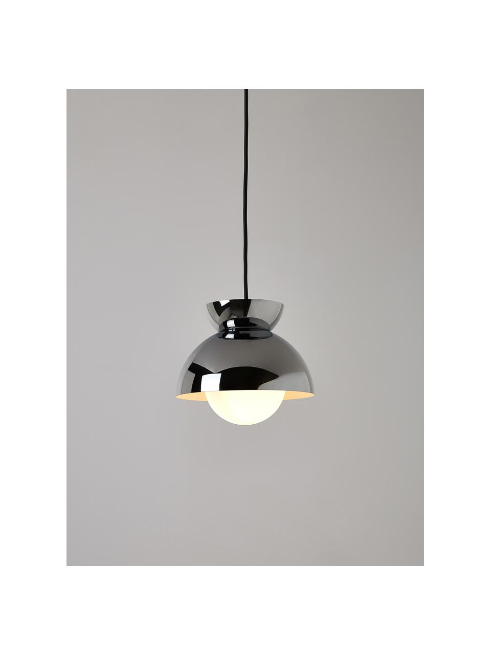 Lámpara de techo pequeña de diseño Butterfly, Cable: cubierto en tela, Plateado, Ø 21 x Al 19 cm