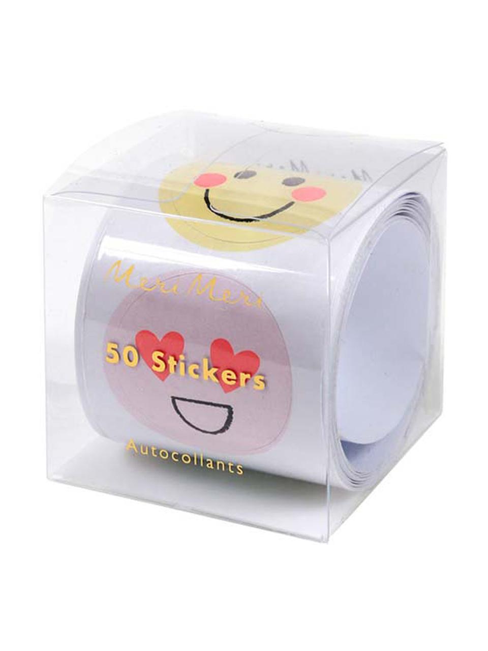 Sticker-Set Emoji, Papier, Mehrfarbig, 7 x 7 cm