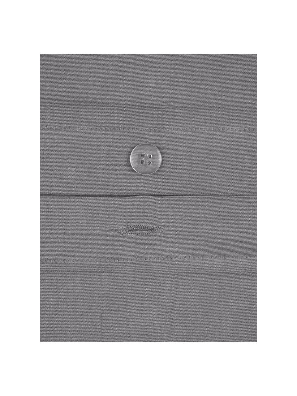 Ropa de cama de satén Premium, Gris oscuro, Cama 90 cm (150 x 200 cm)