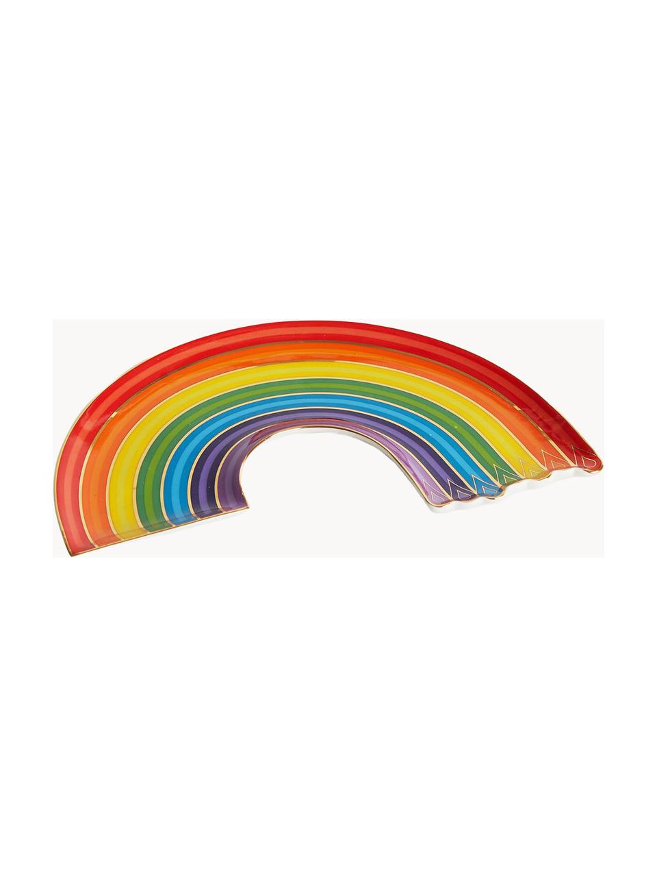 Porcelánová dekoratívny podnos Rainbow, Porcelán s pravými zlatými akcentmi, Viac farieb, zlatá, Š 24 x H 16 cm