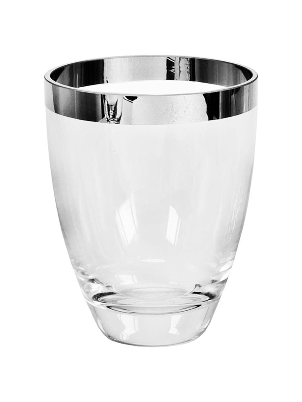 Vase en verre soufflé bouche Charlotte, Verre de platine, Transparent, haut. 16 cm