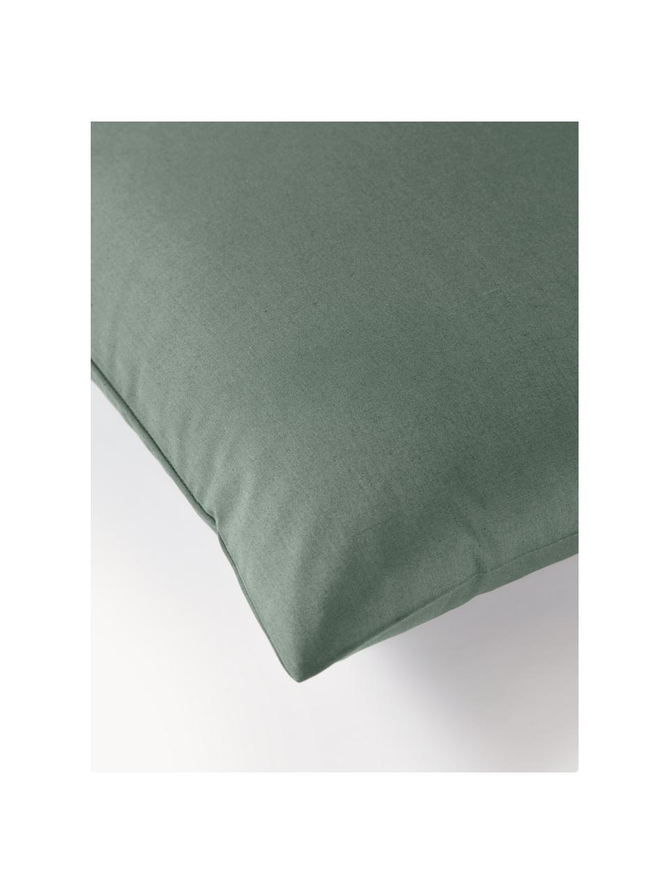 Taie d'oreiller en percale de coton Elsie, Vert foncé, larg. 50 x long. 70 cm