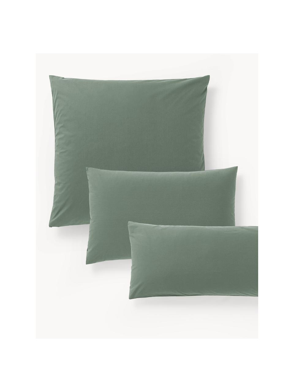 Funda de almohada de percal Elsie, Verde oscuro, An 45 x L 110 cm