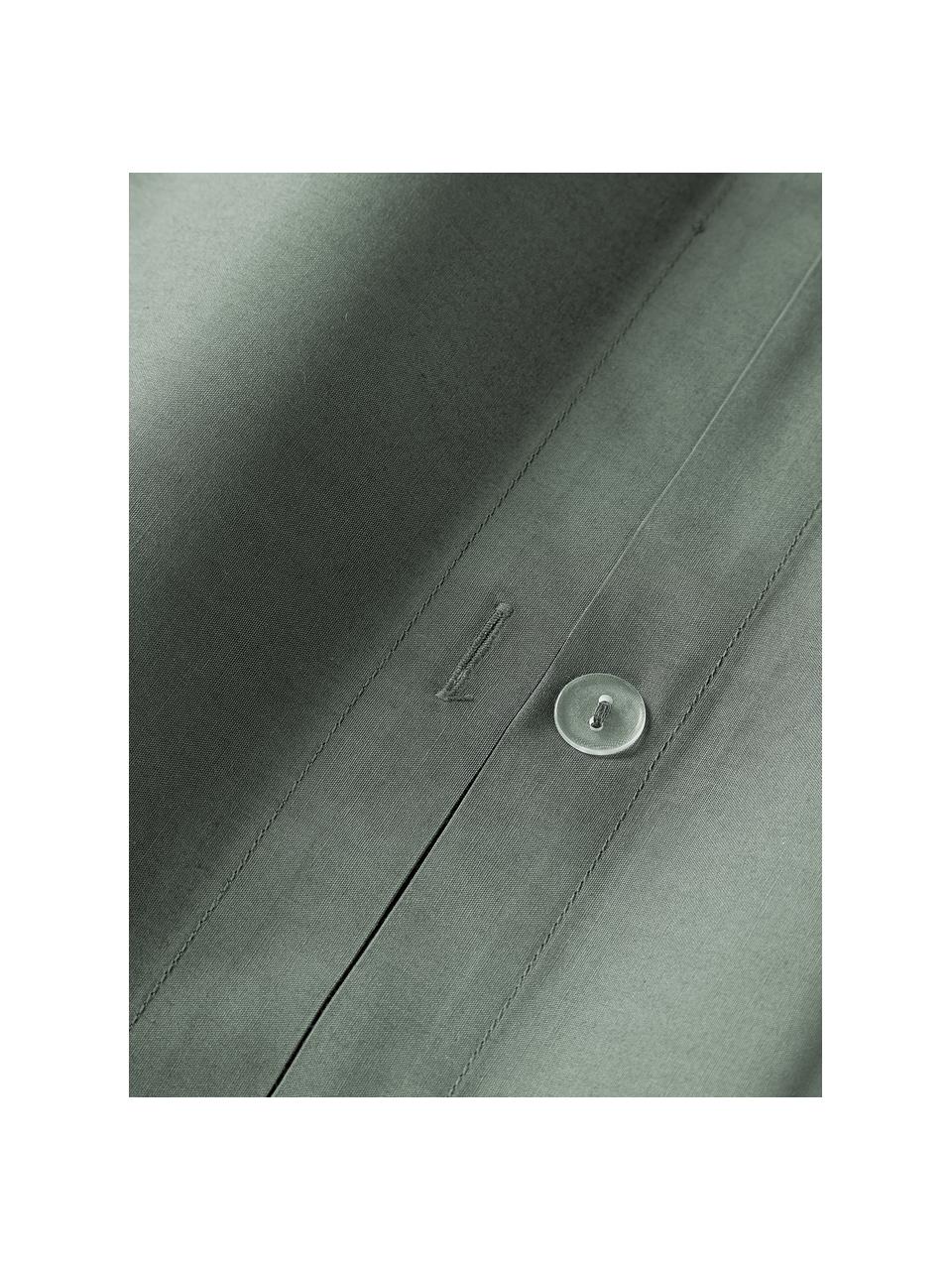 Taie d'oreiller en percale de coton Elsie, Vert foncé, larg. 50 x long. 70 cm