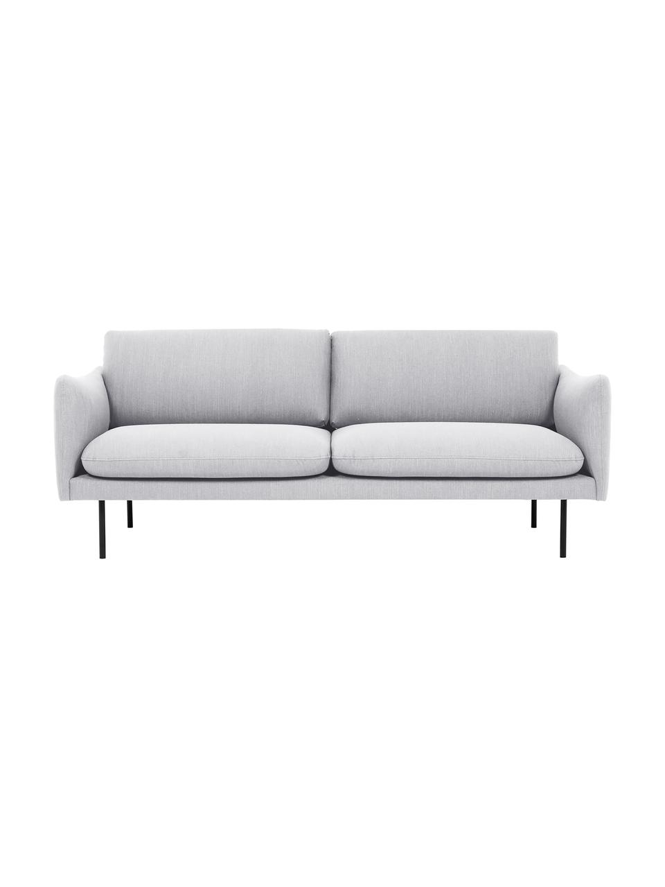Canapé 2 places avec pieds en métal Moby, Tissu gris clair, larg. 170 x prof. 95 cm