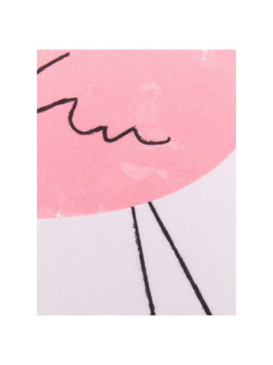 Leichtes Strandtuch Mina mit Flamingo-Motiv, 55% Polyester, 45% Baumwolle Sehr leichte Qualität, 340 g/m², Rosa, B 70 x L 150 cm
