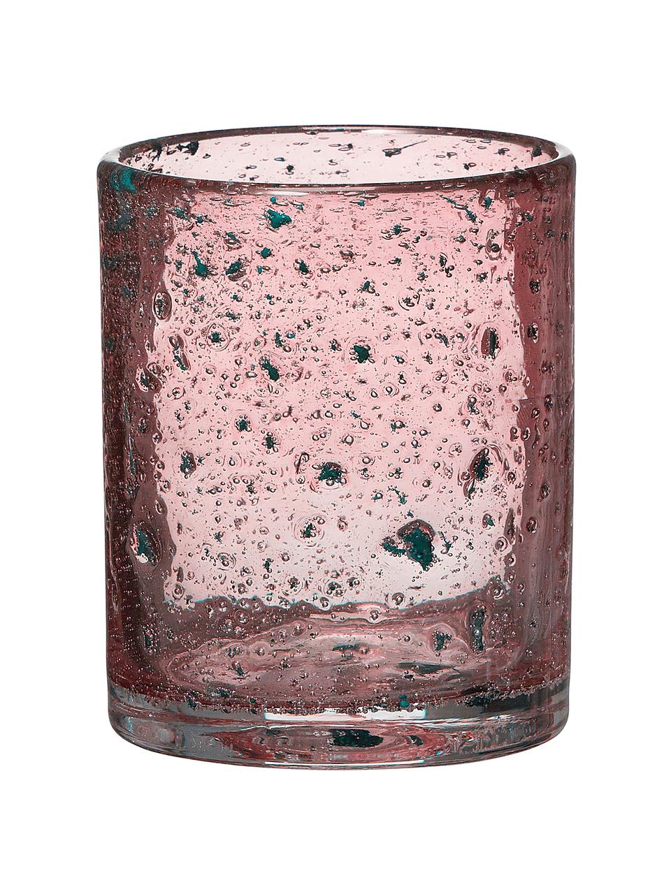 Teelichthalter Mina aus Glas, Glas, Pink, Ø 11 x H 12 cm