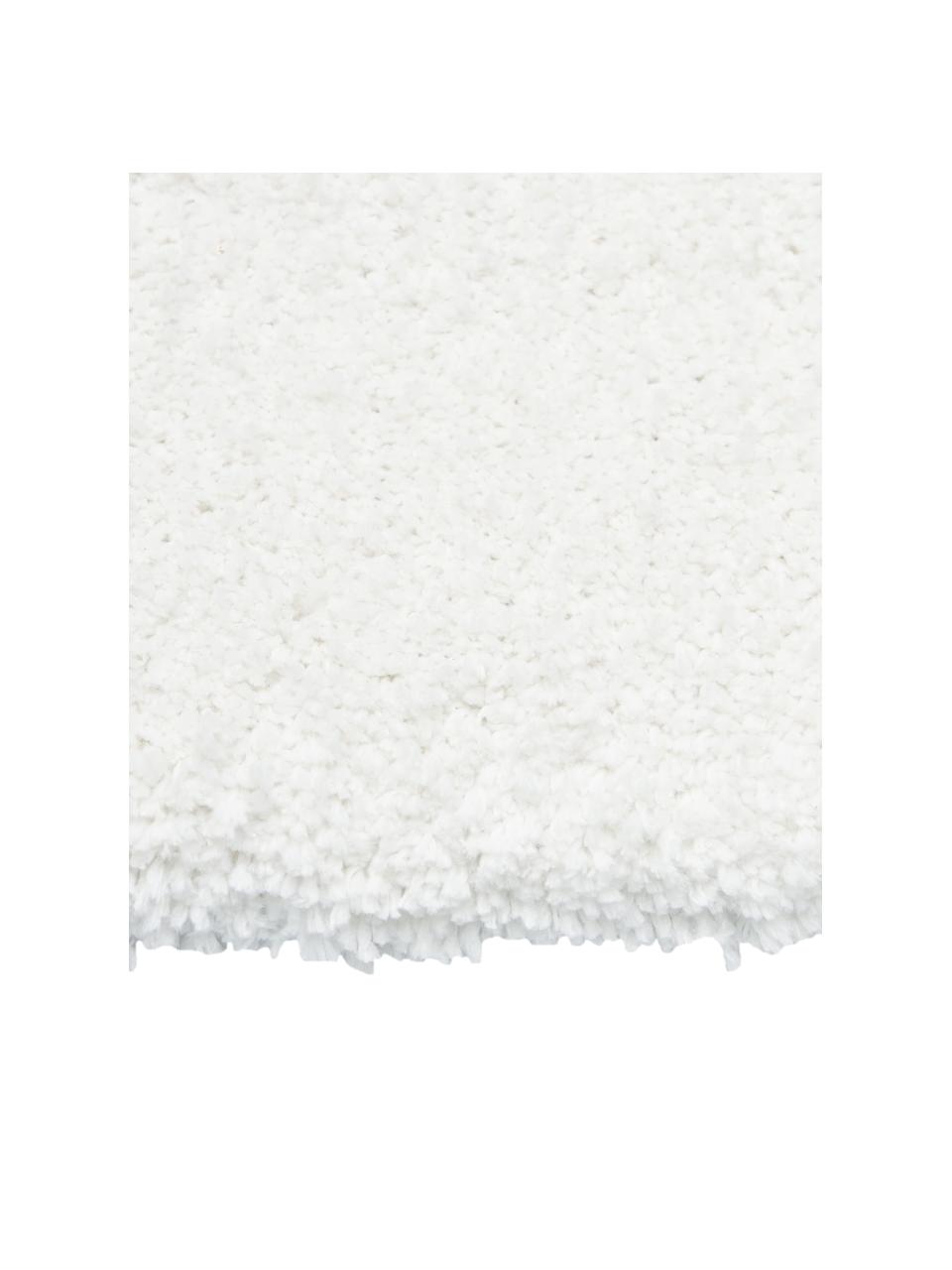 Passatoia morbida a pelo lungo color crema Leighton, Retro: 70% poliestere, 30% coton, Bianco crema, Larg. 80 x Lung. 200 cm