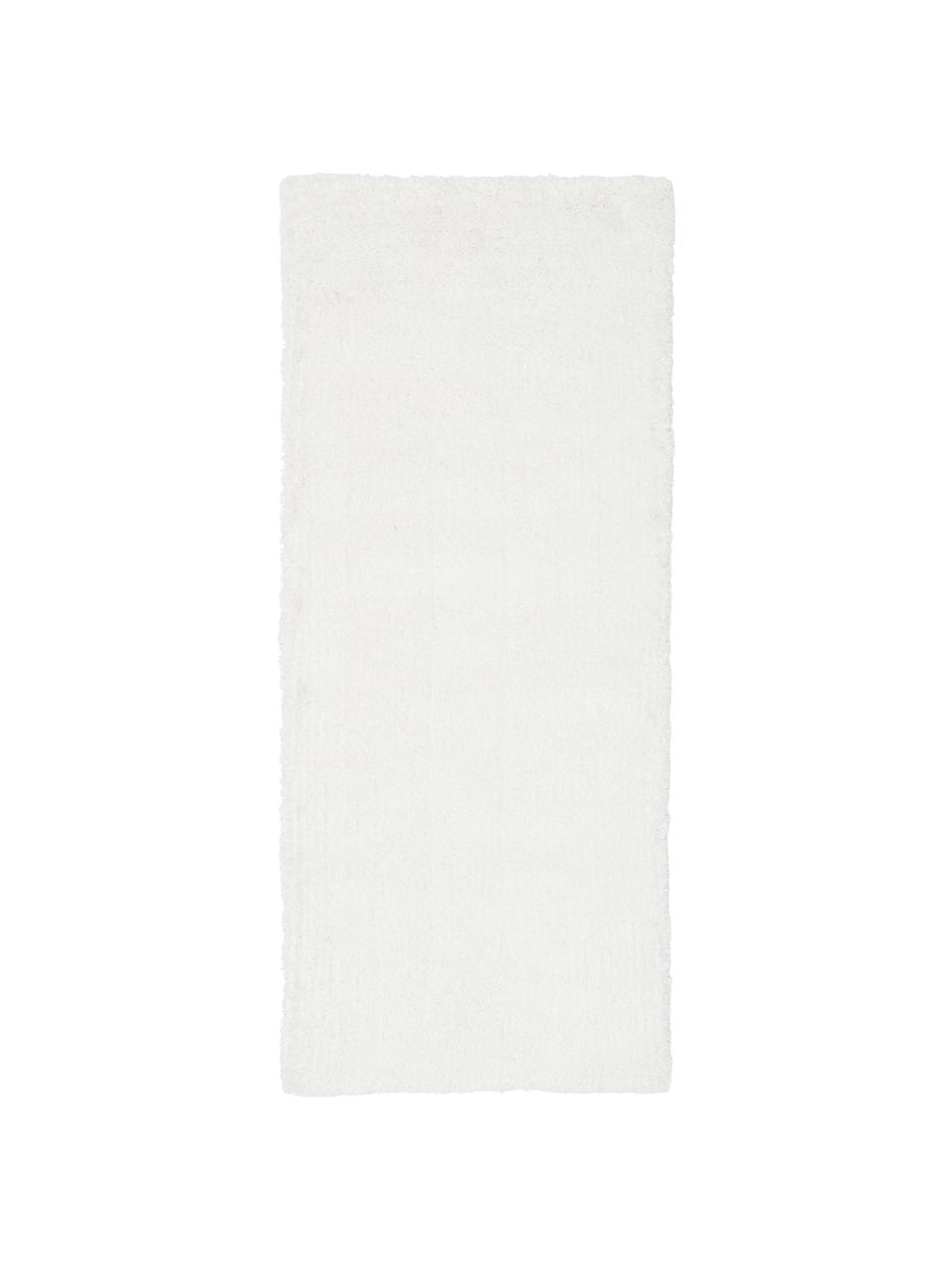 Huňatý behúň s vysokým vlasom Leighton, Krémovobiela, Š 80 x D 200 cm