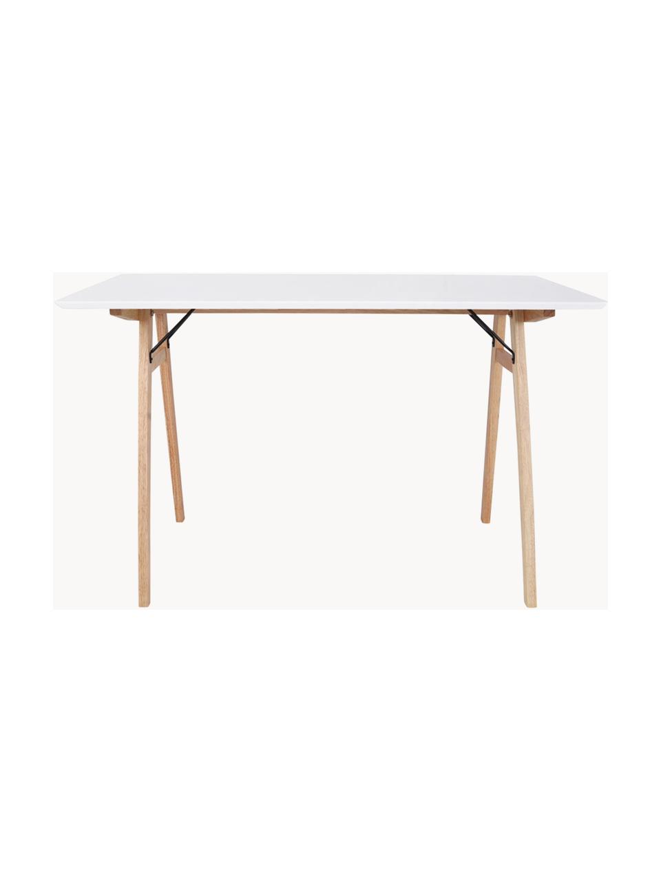 Bureau avec plateau blanc Vojens, Bois, blanc, larg. 120 x prof. 60 cm