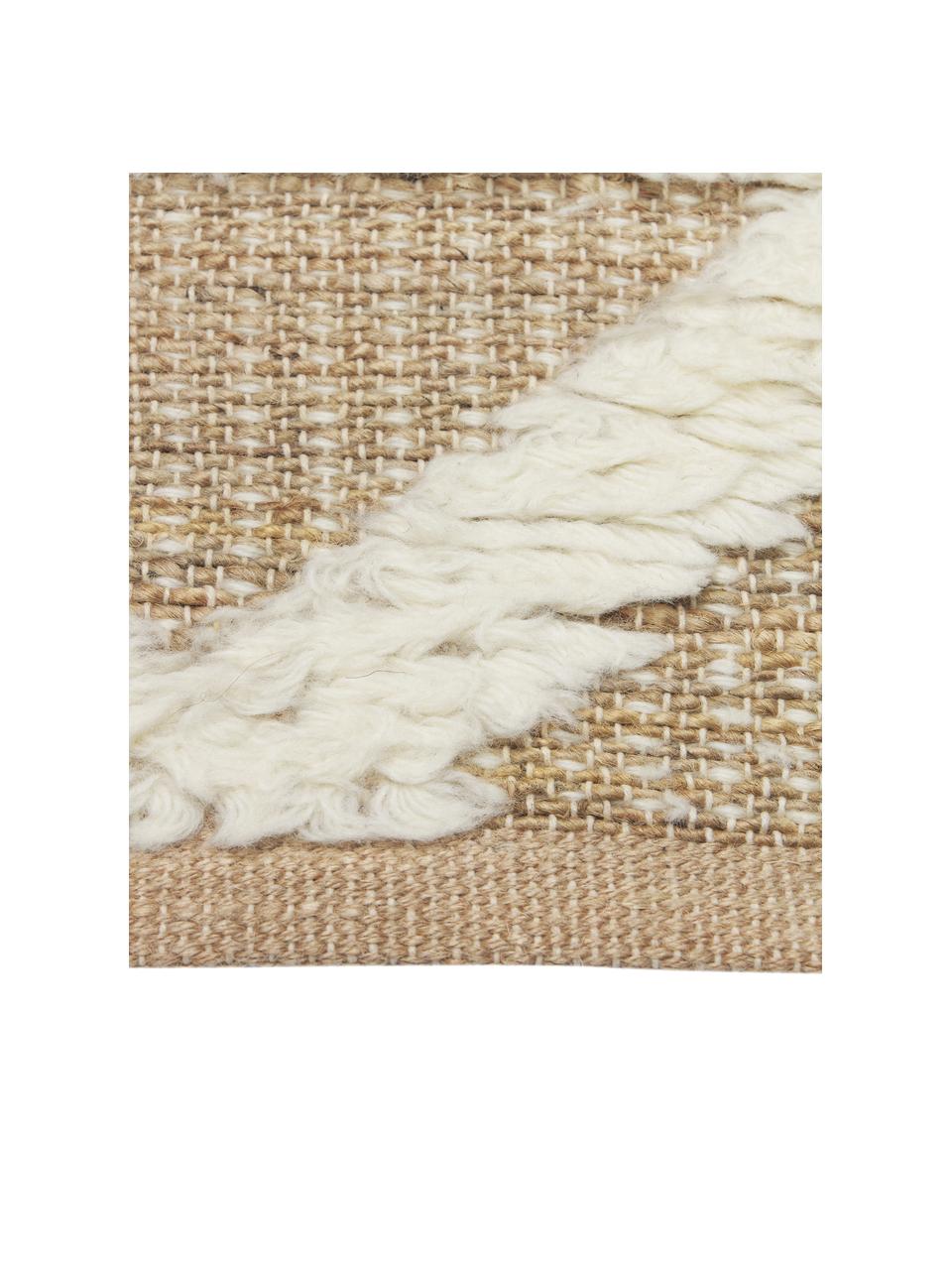 Ręcznie tkany chodnik z juty Malea, 57% juta, 35% wełna, 7% bawełna, Beżowy, S 80 x D 250 cm