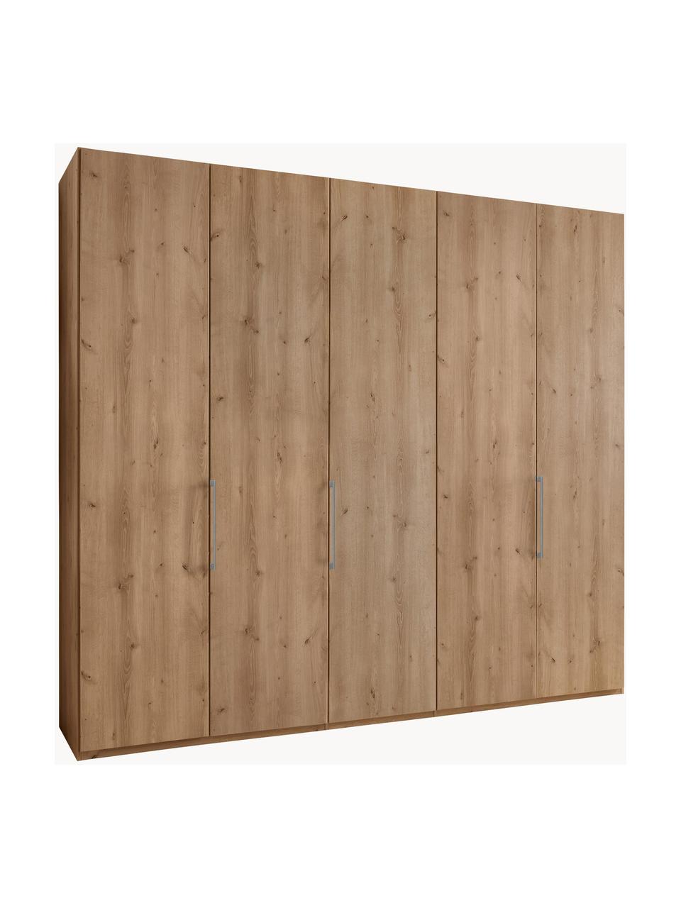 Drehtürenschrank Monaco, 5-türig, Korpus: Holzwerkstoff, foliert, Griffe: Metall, beschichtet, Holz, B 246 x H 216 cm