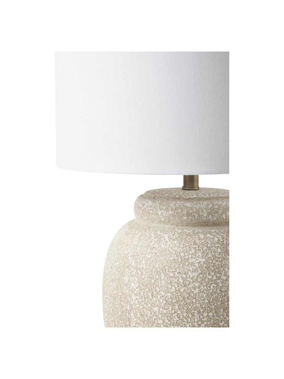 Lampa stołowa z ceramiczną podstawą Bodhi, Stelaż: metal powlekany, Biały, szary, Ø 43 x W 71 cm