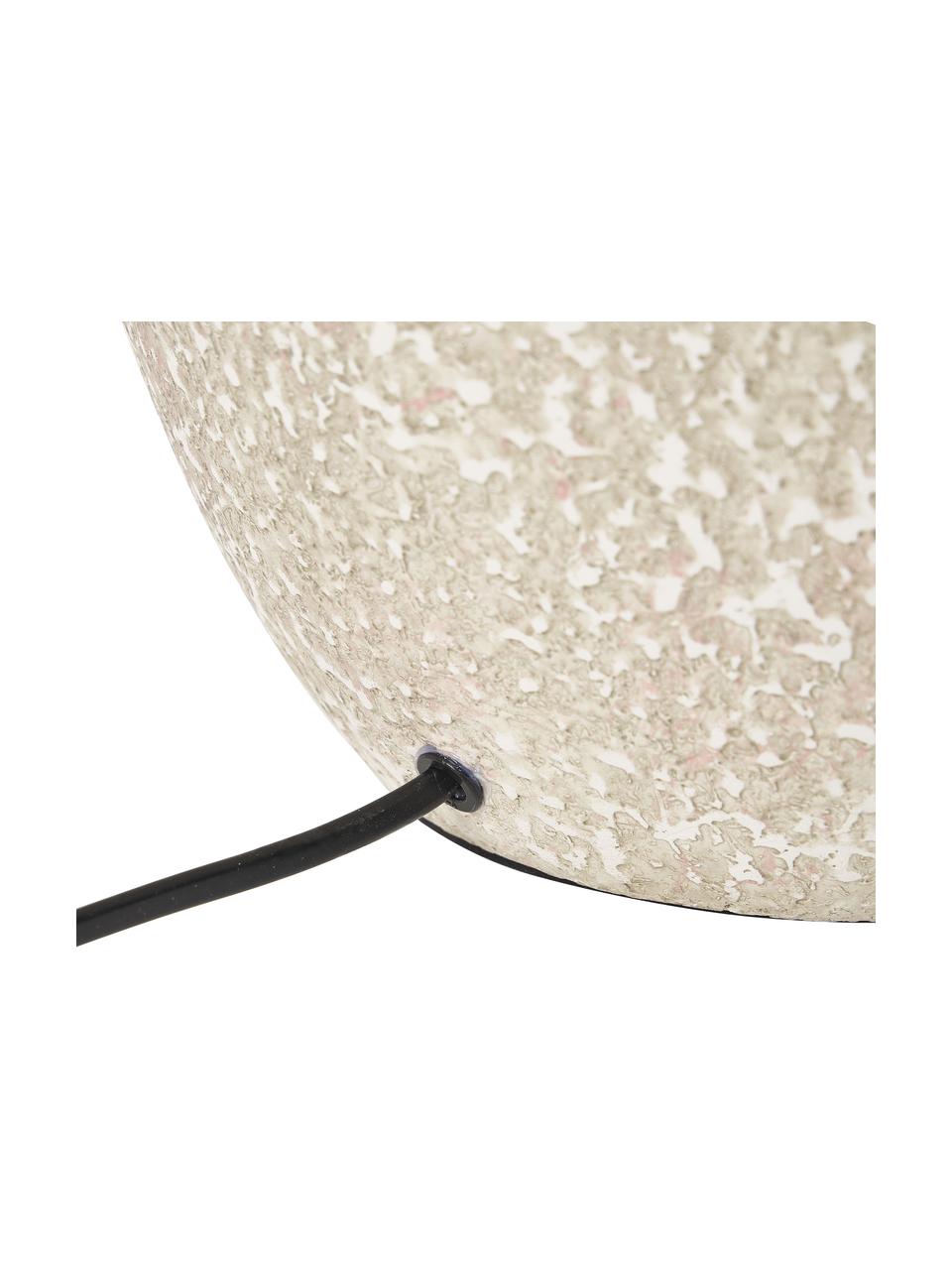 Lámpara de mesa de cerámica Bodhi, Pantalla: lino, Estructura: metal recubierto, Cable: plástico, Blanco, gris, Ø 43 x Al 71 cm