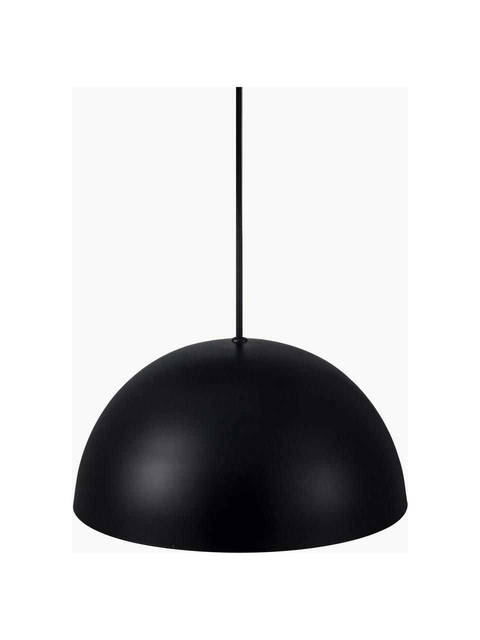 Scandi hanglamp Ellen, Lampenkap: gecoat metaal, Zwart, Ø 30 x H 15 cm