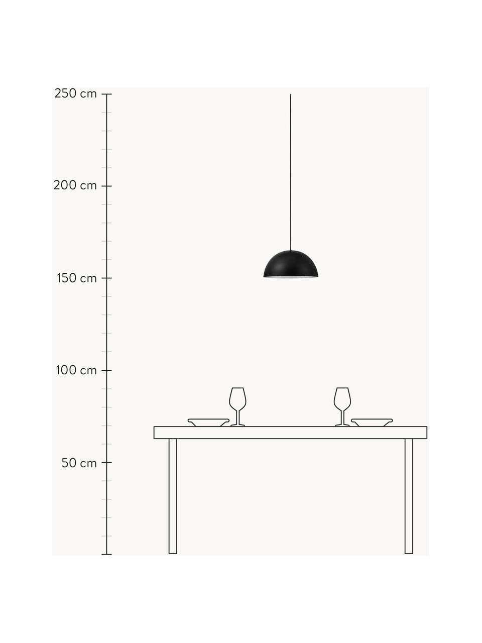 Lampada a sospensione Ellen, Paralume: metallo rivestito, Baldacchino: metallo rivestito, Nero, Ø 30 x Alt. 15 cm