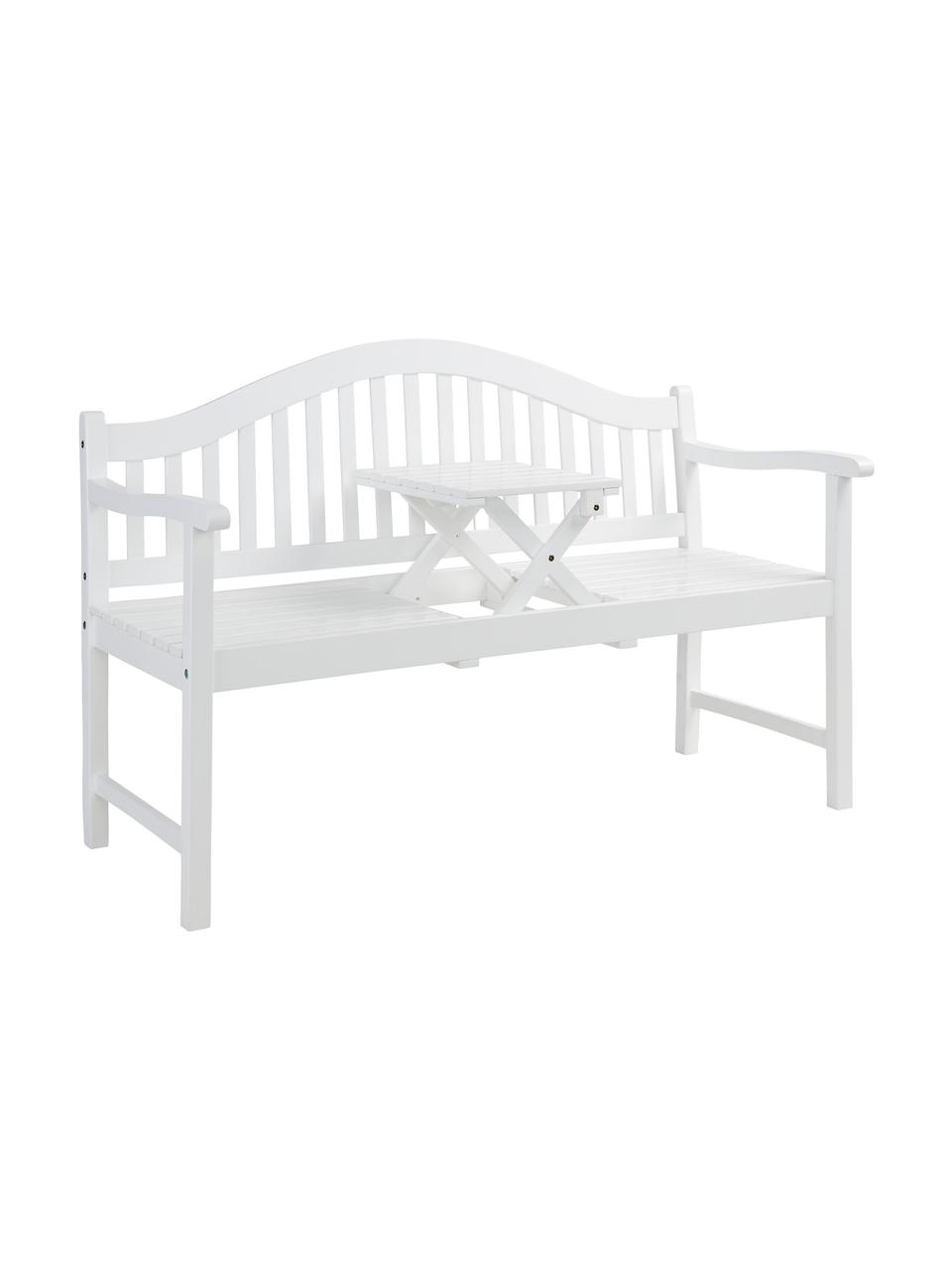 Gartenbank Banquette, Akazienholz, lackiert, Weiss, B 140 x T 60 cm