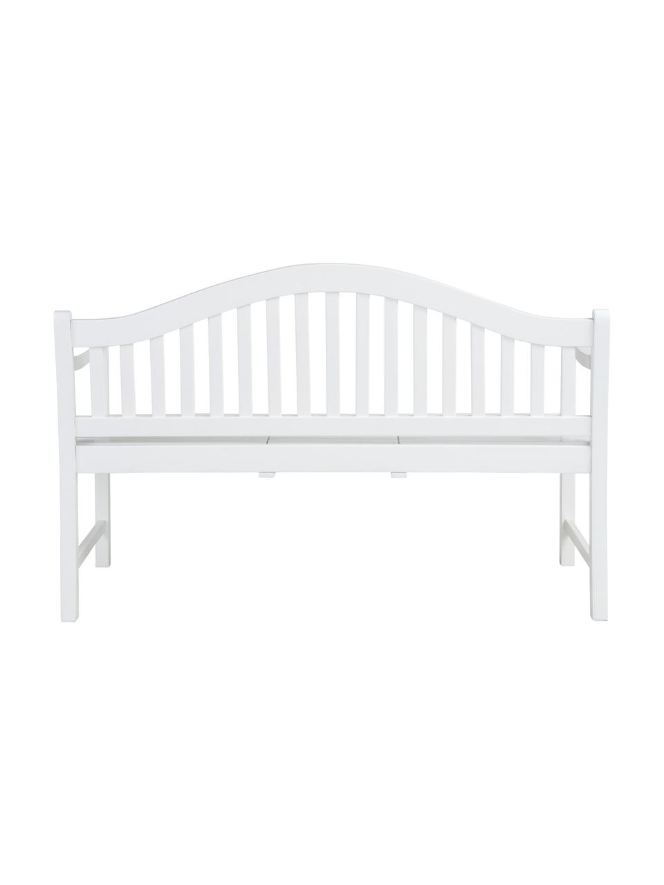 Gartenbank Banquette, Akazienholz, lackiert, Weiss, B 140 x T 60 cm