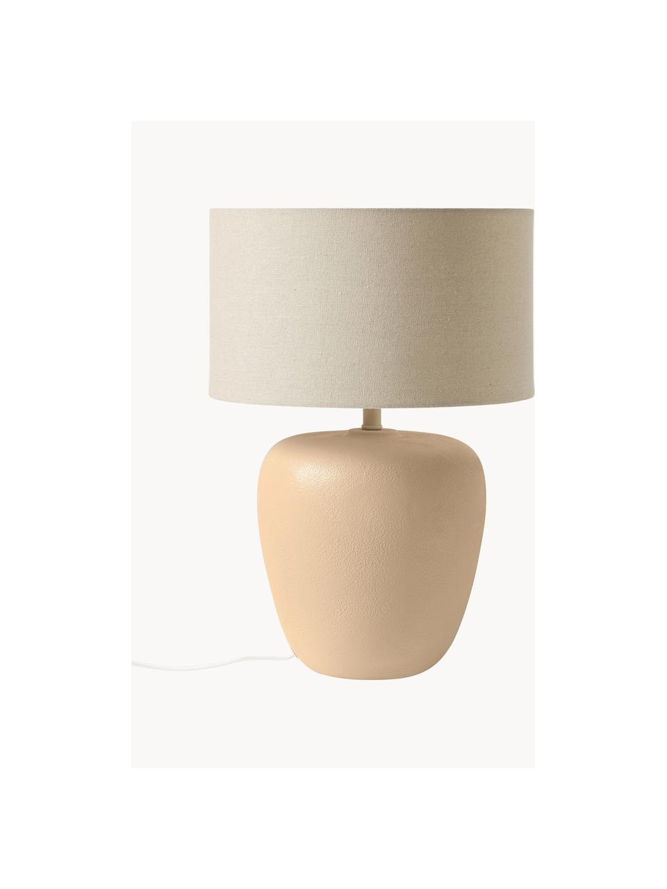 Lampada grande da tavolo in ceramica Eileen, Paralume: lino (100% poliestere), Beige chiaro, opaco, Ø 33 x Alt. 48 cm